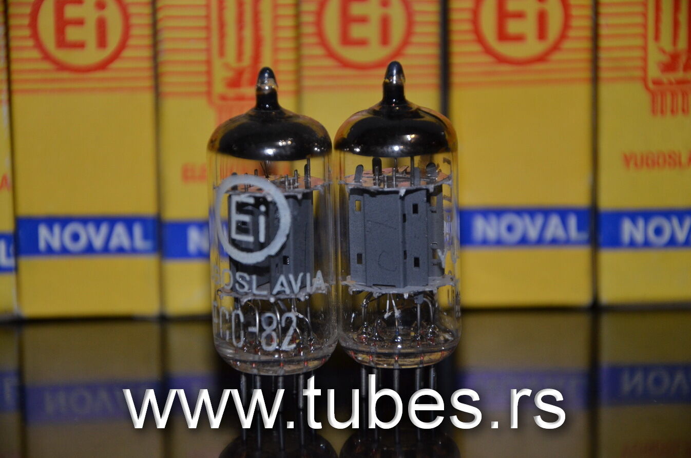 Matched Pair ECC82 12AU7 EI Yugoslavia Telefunken Long Smooth Plates 17mm NIB