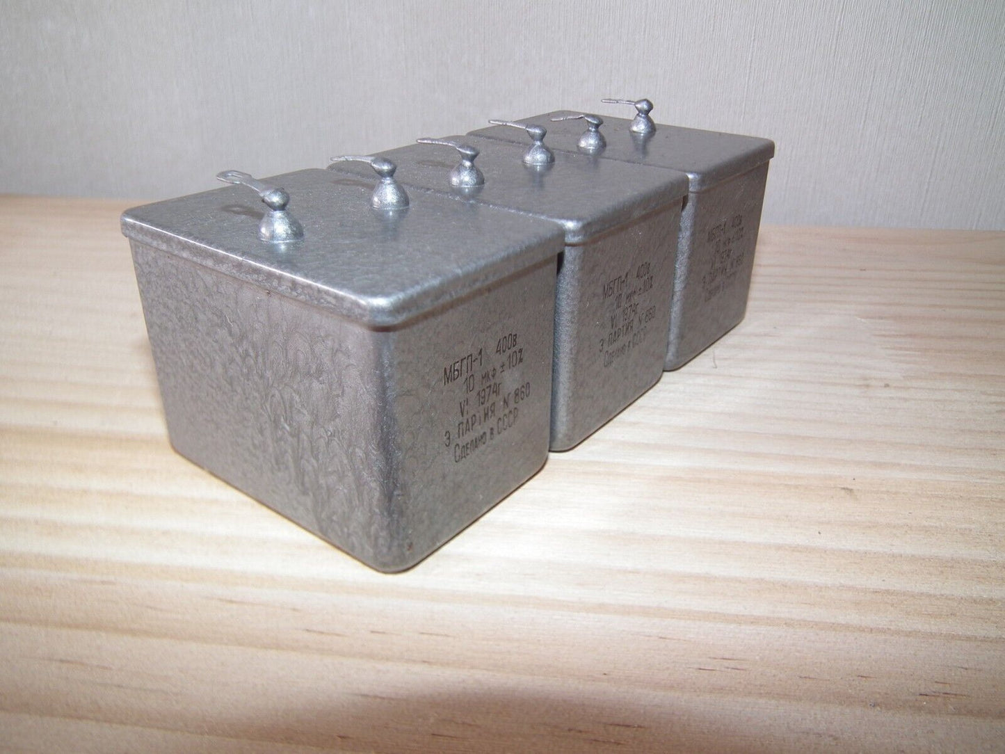 NOS PIO Capacitor 10mfd 400V 10u Paper in Oil MBGP-1 Soviet made in 70s