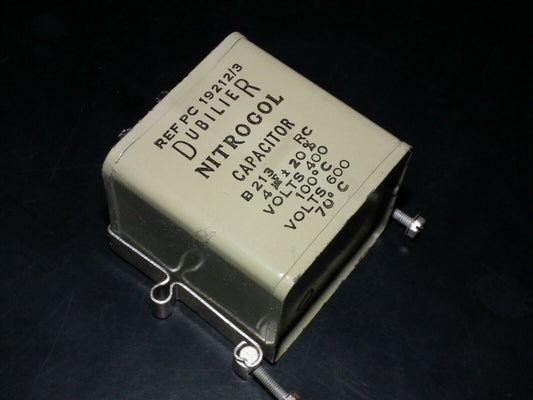 One (1 pcs) RARE PIO Capacitor 4mfd 400V / 600V 4u Nitrogol Cornell Dubilier