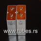 Two vintage Siemens electrolytic capacitors 25uF / 70V Klangfilm "Elyt glatt IB