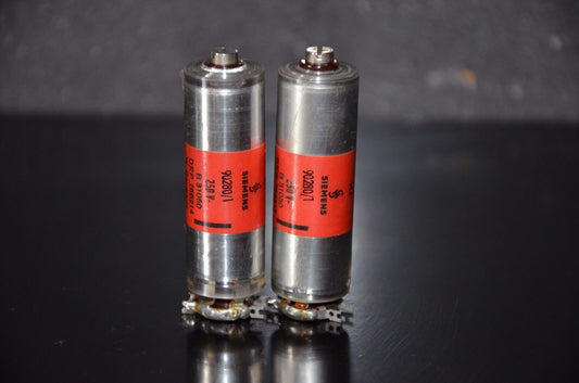 Two (2pcs) styroflex polystyrene Siemens  Klangfilm capacitors 250V 90nF 91940pF