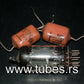 Two vintage capacitors 1mfd / 250V 1uF 250V ISKRA KEU 1972