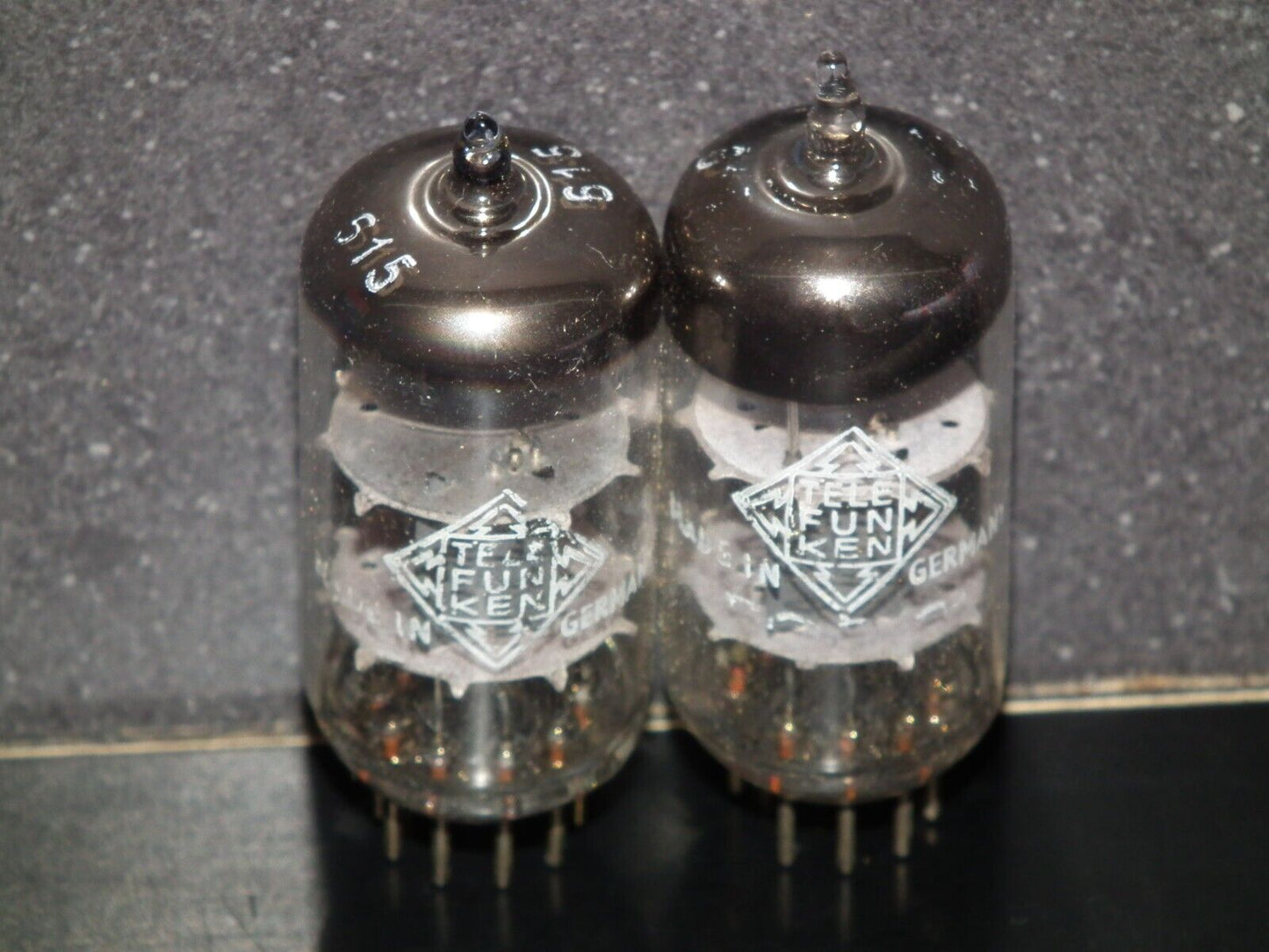 NOS Matched Pair ECC81 Telefunken 12AT7 Diamond Bottom Same Codes West Germany