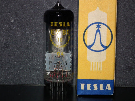 EM80 TESLA Czechoslovakia tuning eye tube Indicator NOS NIB O Getter late 60s