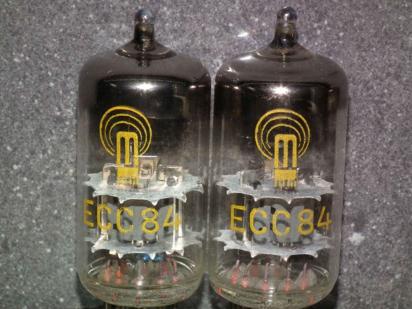 ECC84 RFT NOS Platinum matched pair, old type early 70s East Germany