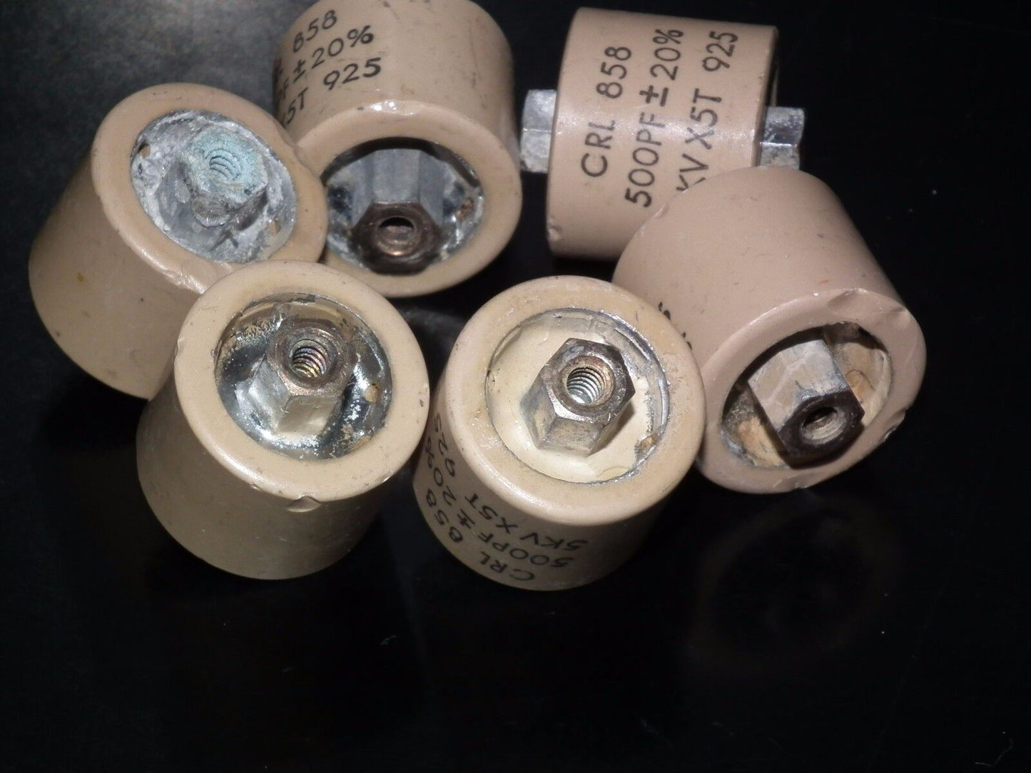 NOS HV Doorknob Capacitor CRL 858 - 500pF 5KV for transmitters and linear amp
