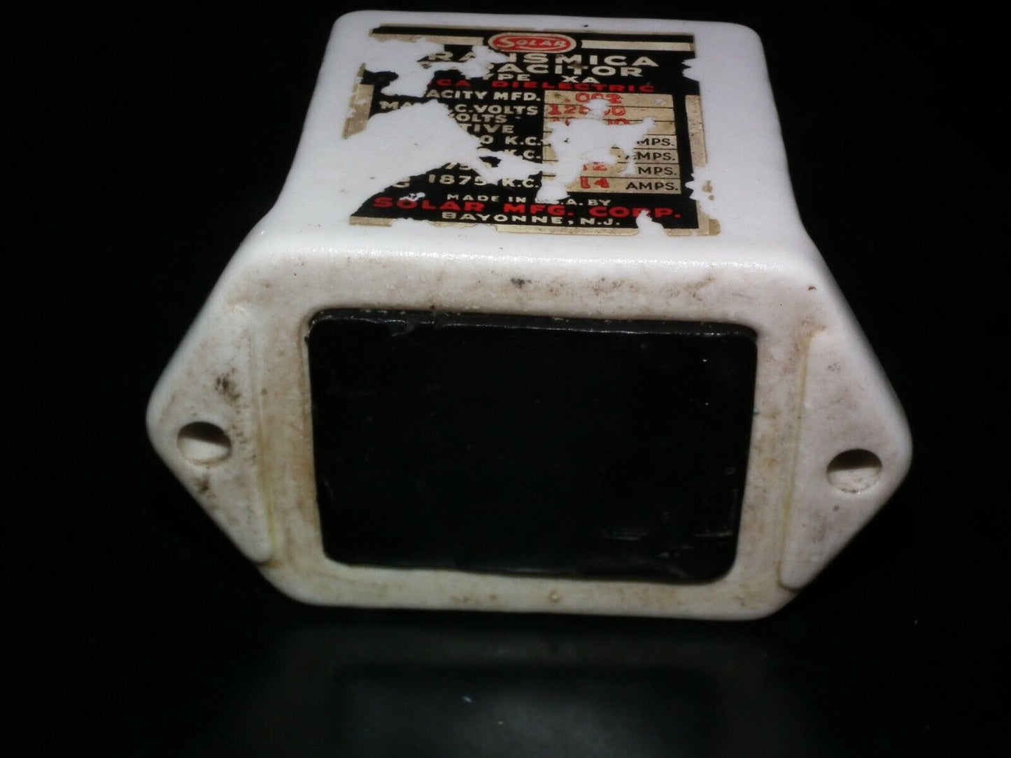 Solar Transmica Capacitor 2000 pF 12500V 0.002mfd 12.5 KV Silver Mica Honey Pot