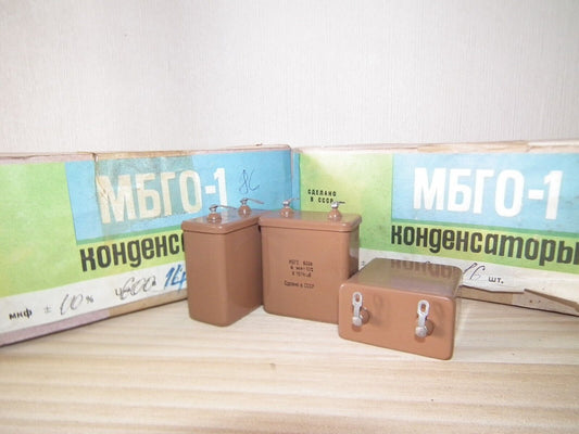 NOS PIO Capacitor 4mfd 600V 4u Paper in Oil MBGO-1 Soviet made in 70s