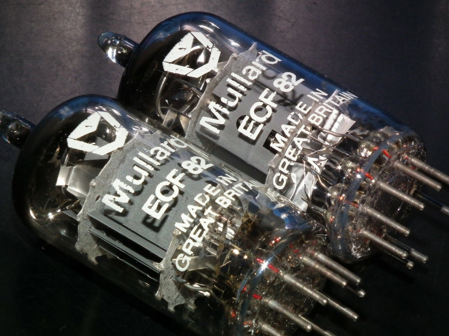 Platinum matched pair (2 tubes) ECF82 / 6GH8A / 6U8 Mullard made back in 70s.