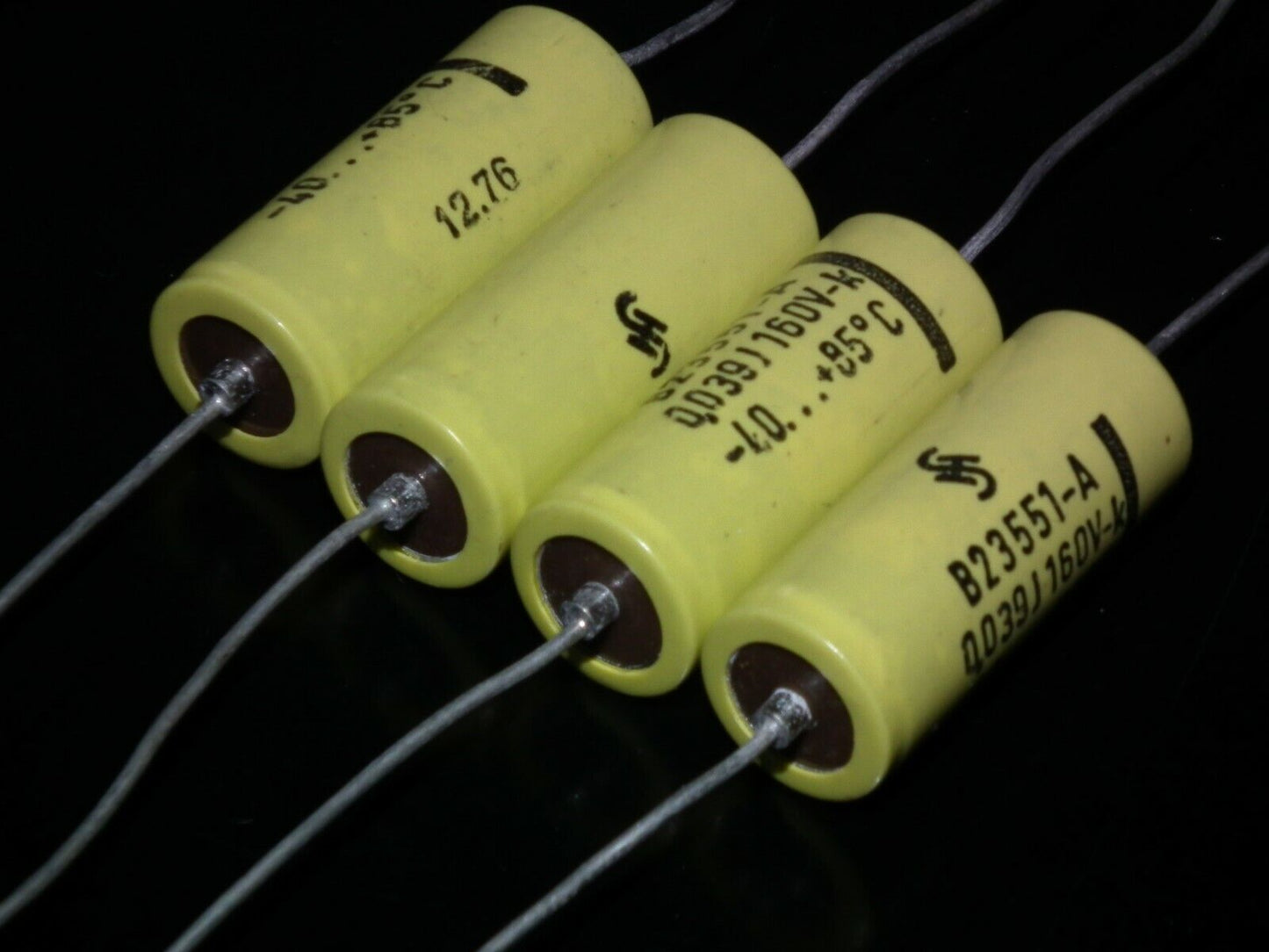 Four 4 NOS vintage Siemens MKL Capacitors 39nF 160V Klangfilm West Germany 70s
