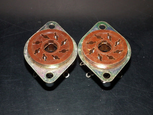 Two (2 pcs) McMurdo VINTAGE NOS Octal Socket EL34 6L6GC GZ34 British Made Marshall Amp