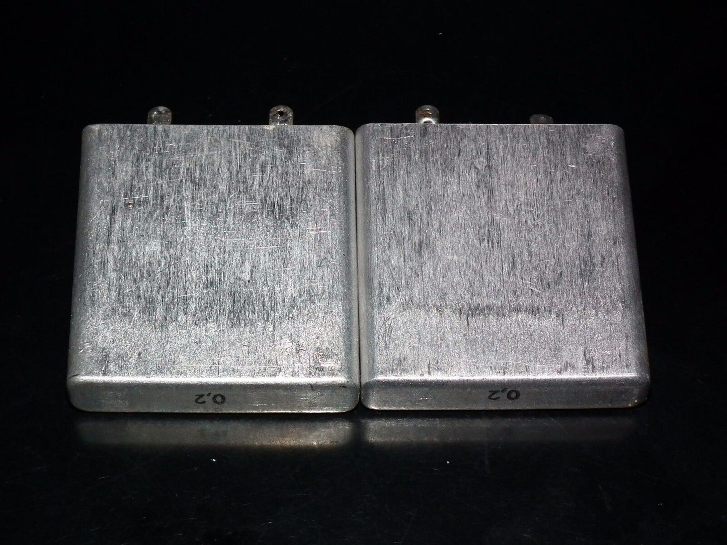 Two vintage Siemens Klangfilm PIO capacitors 0.2 uF / 250V for hi end tube audio