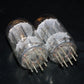 5963 Sylvania Gold 12AU7 ECC82 NOS Matched pair Long Box Plates Square Getter