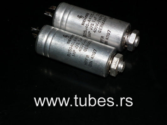 Two vintage Siemens PIO capacitors 1.0 uF / 400V Klangfilm tube audio