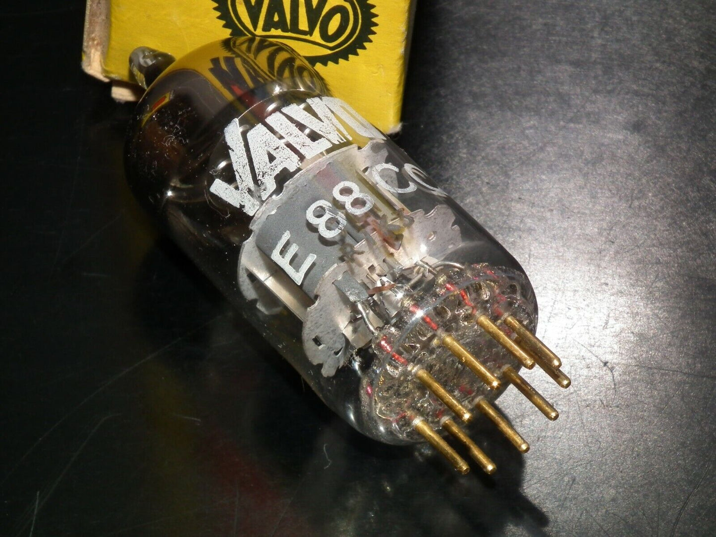 E88CC Mullard MItcham Rebranded Valvo Gold pins, perfectly balanced NOS NIB