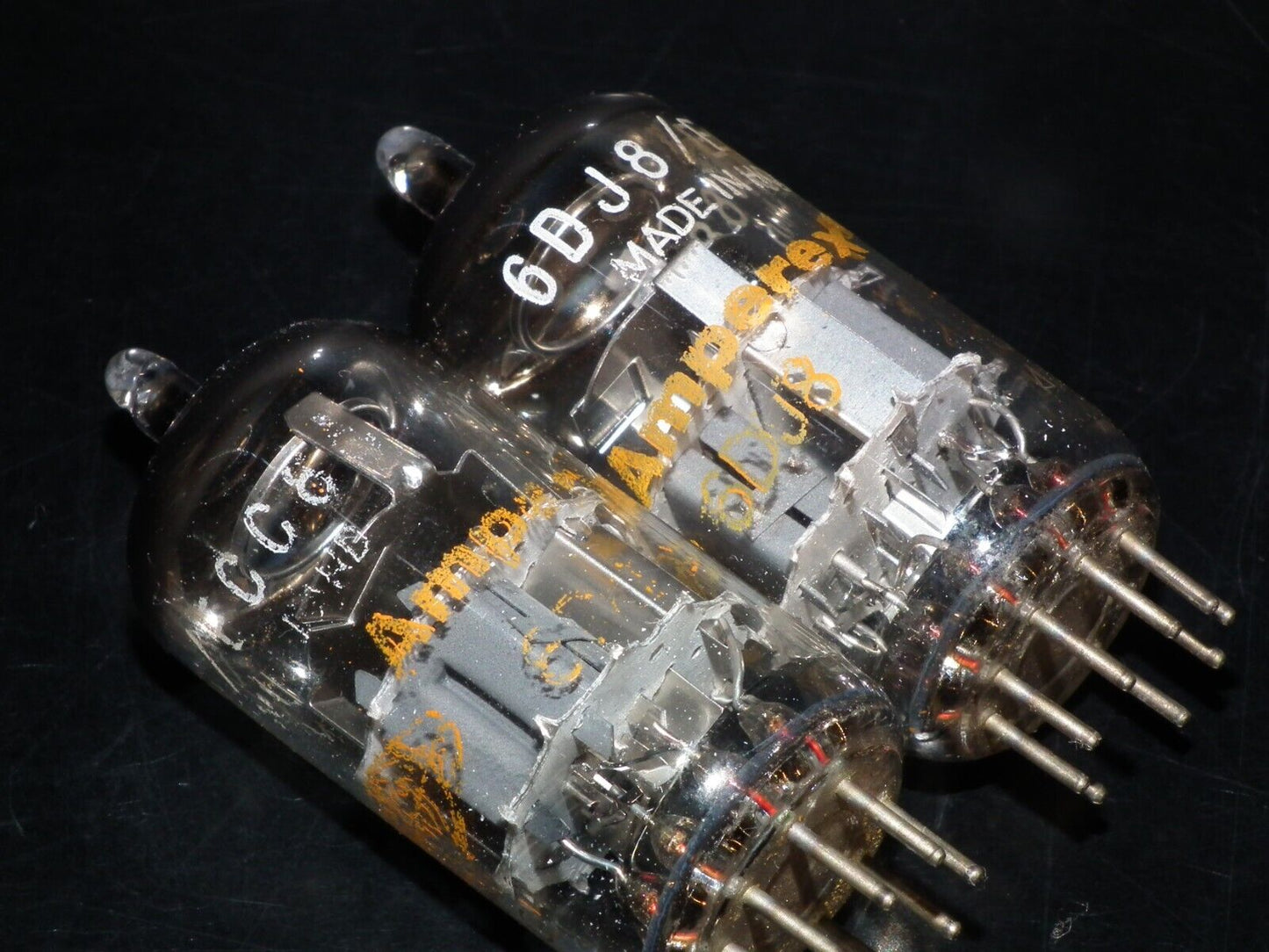 6DJ8 ECC88 Amperex Holland Matched Pair Used Tested 80% 1967 Dual Stage Getter