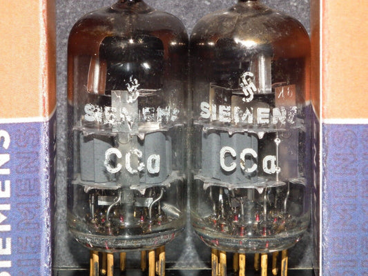 Platinum Matched Pair CCa Siemens E88CC ECC88 Dual Stage Getter Used Tested NOS
