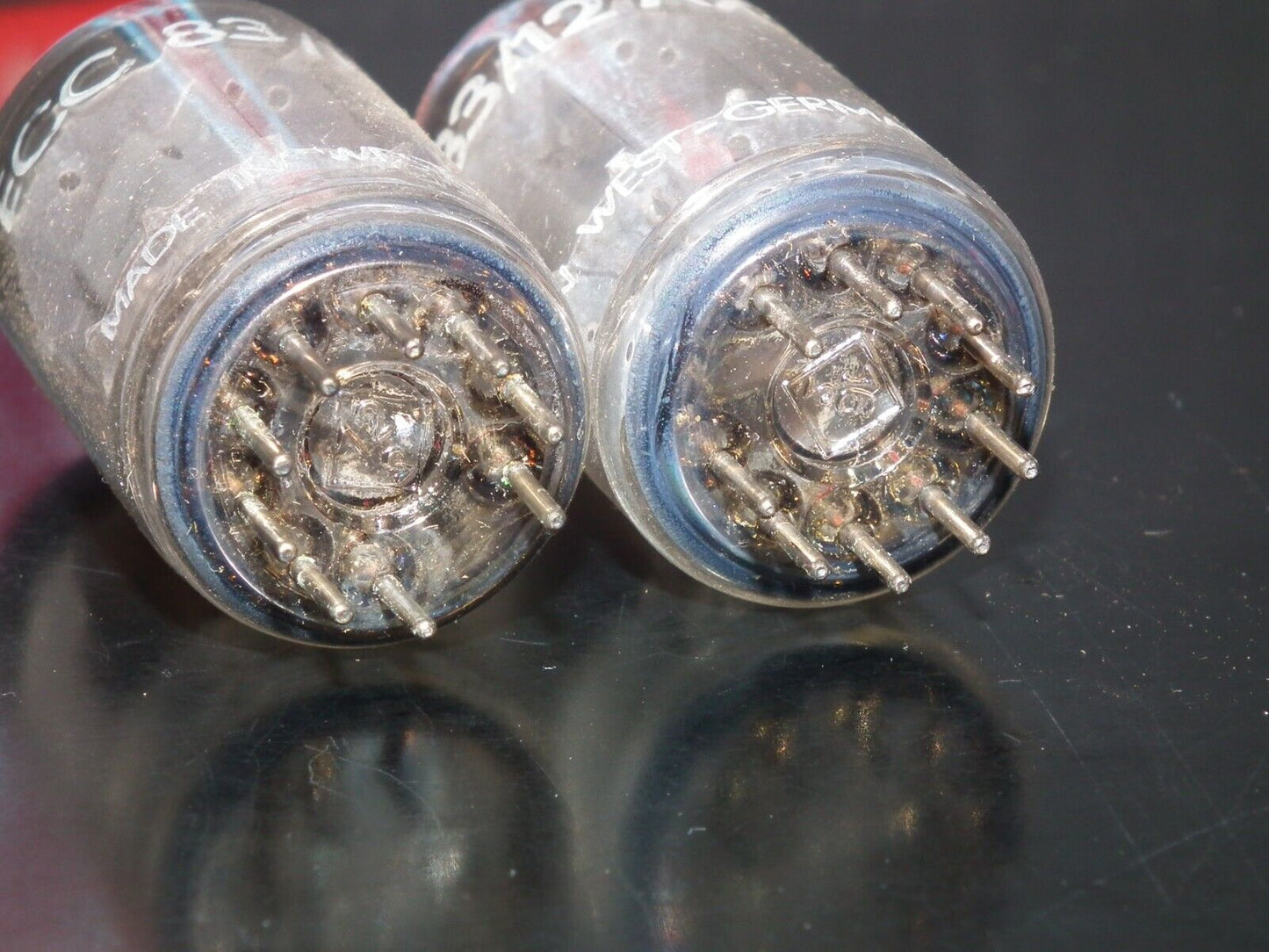 ECC83 Telefunken 12AX7 Matched Pair Smooth plates, diamond bottom, DYNACO USED 1