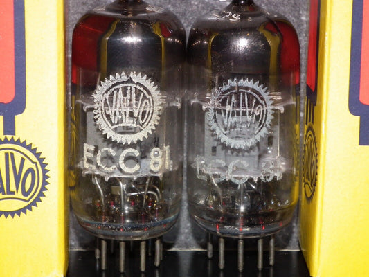 ECC81 12AT7 Valvo  (Used, matched pair) Siemens Halske Munich tube plant 60s