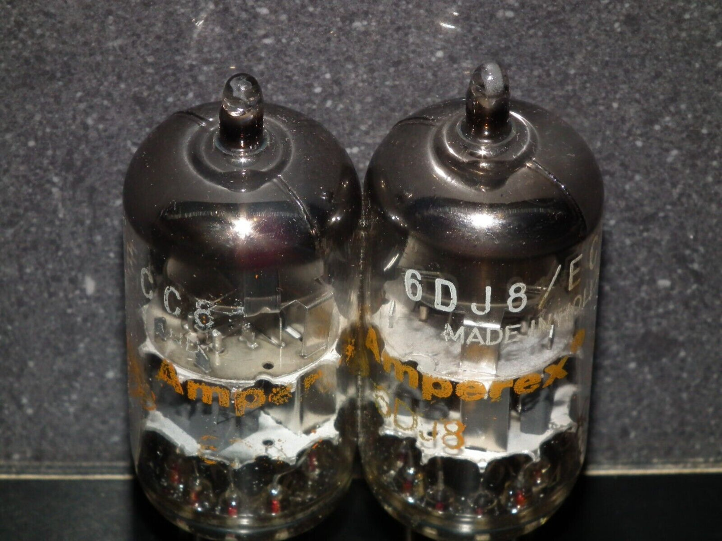 6DJ8 ECC88 Amperex Holland Matched Pair Used Tested 80% 1967 Dual Stage Getter