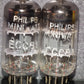 ECC81 12AT7 Philips  (Used, matched pair) Suresnes France tube plant