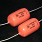 Two polystyrene capacitors 46000pF 0.046uF 250V ISKRA SIEMENS 1974 HI End Tube