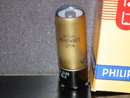One (1 pcs) Philips EM4 tuning eye tube old type Worn out box