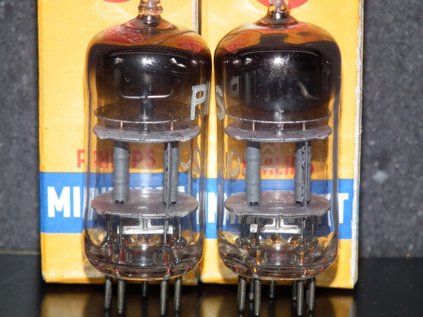 6201 Valvo ECC801S ECC81 E81CC Matched pair Used Tested ULTRA RARE Hamburg 1956