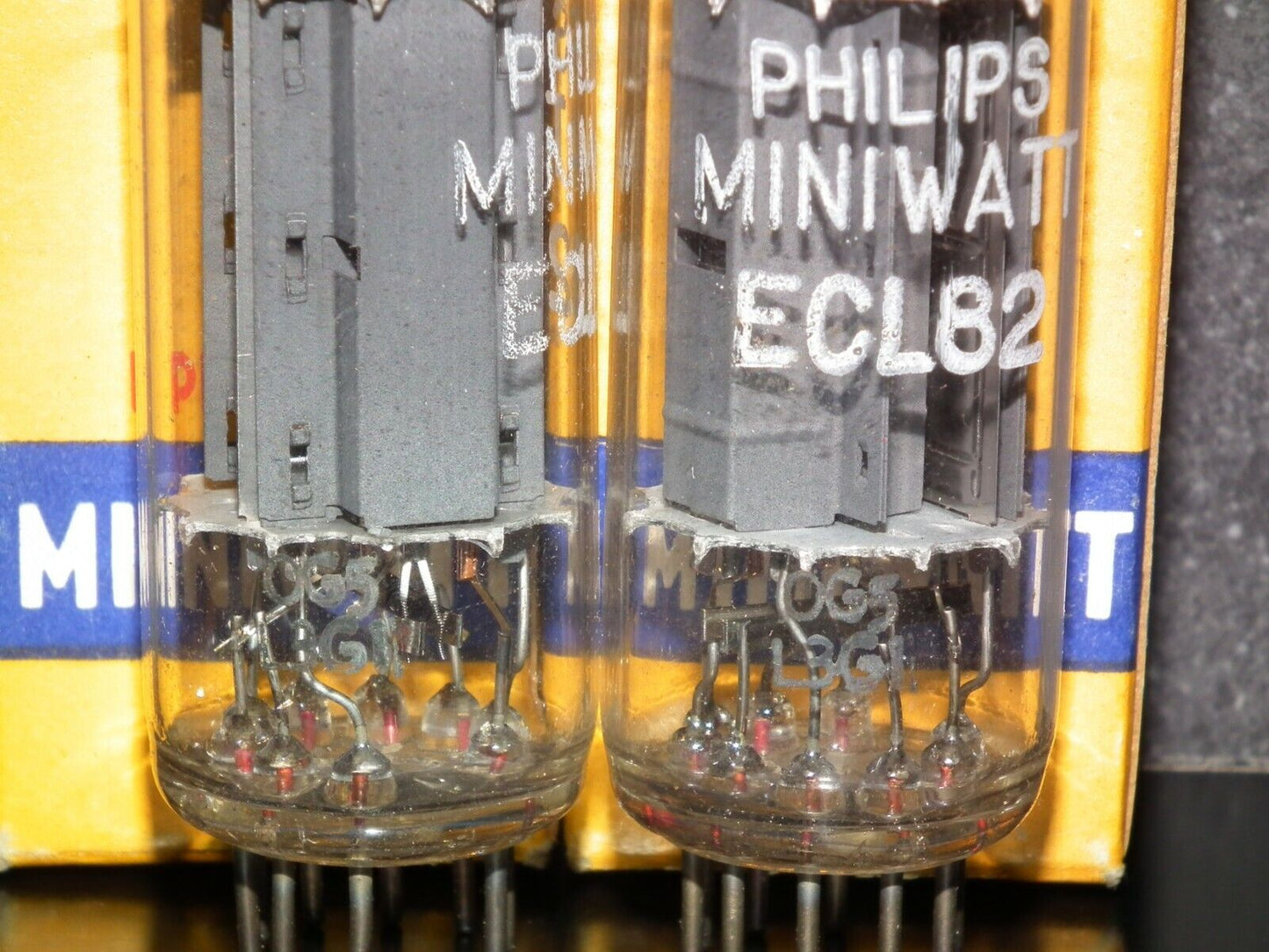 ECL82 Philips Matched Pair NOS NIB Dual Stage Getter Made in Mazda Brussels 60s