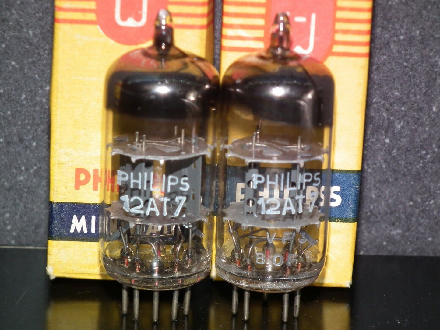 ECC81 12AT7 Mullard Blackburn rebranded Philips Matched Pair NOS NIB