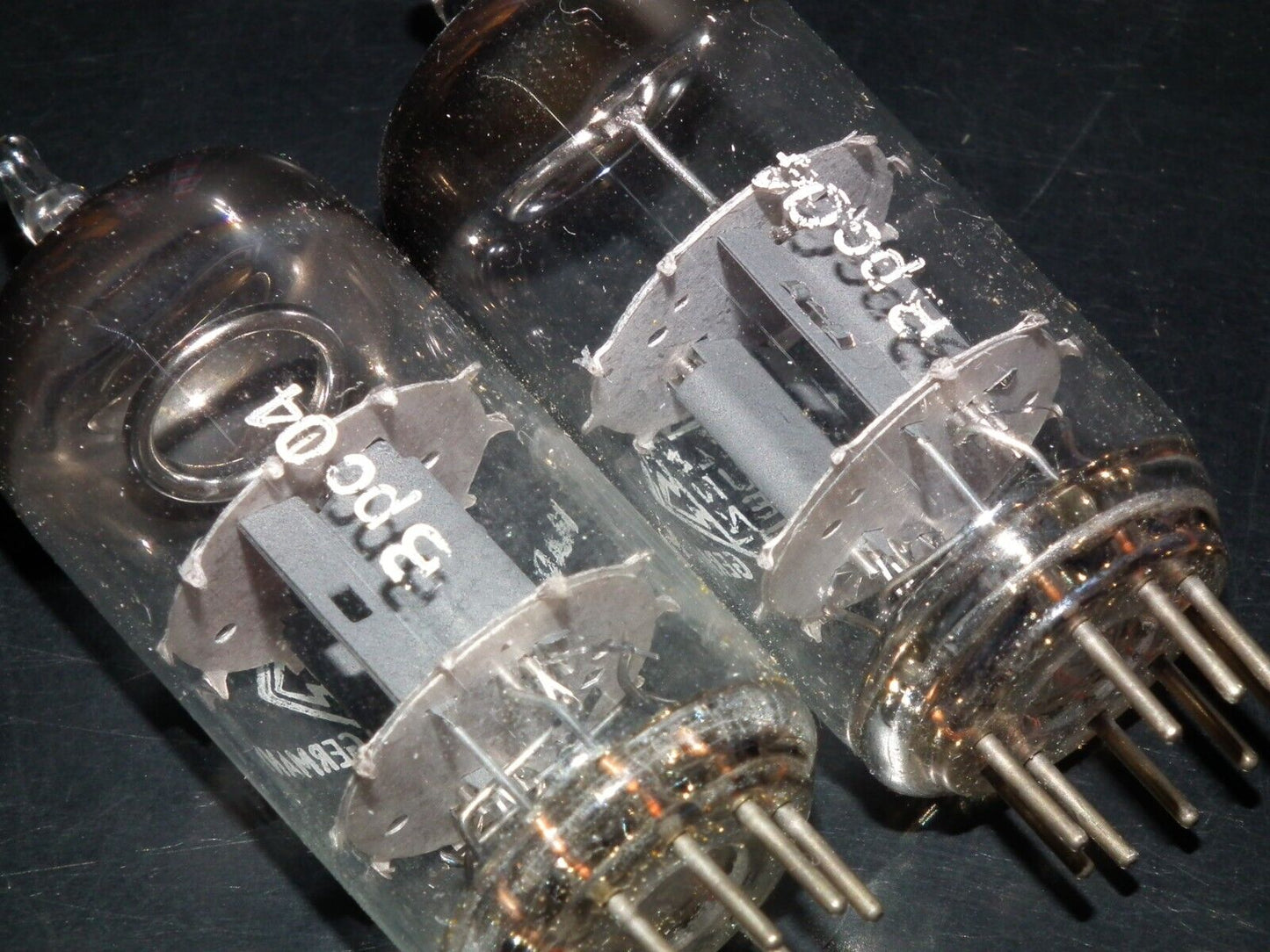 NOS Matched Pair ECC81 Telefunken 12AT7 Diamond Bottom Same Codes West Germany