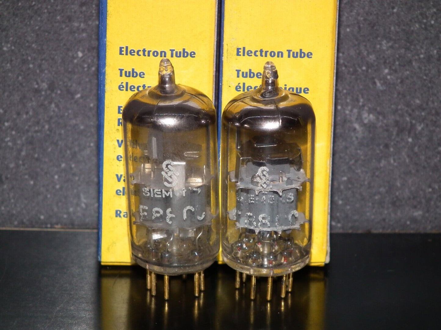 Platinum Matched Pair Siemens E88CC Used Tested NOS GRAY SHIELD The same codes
