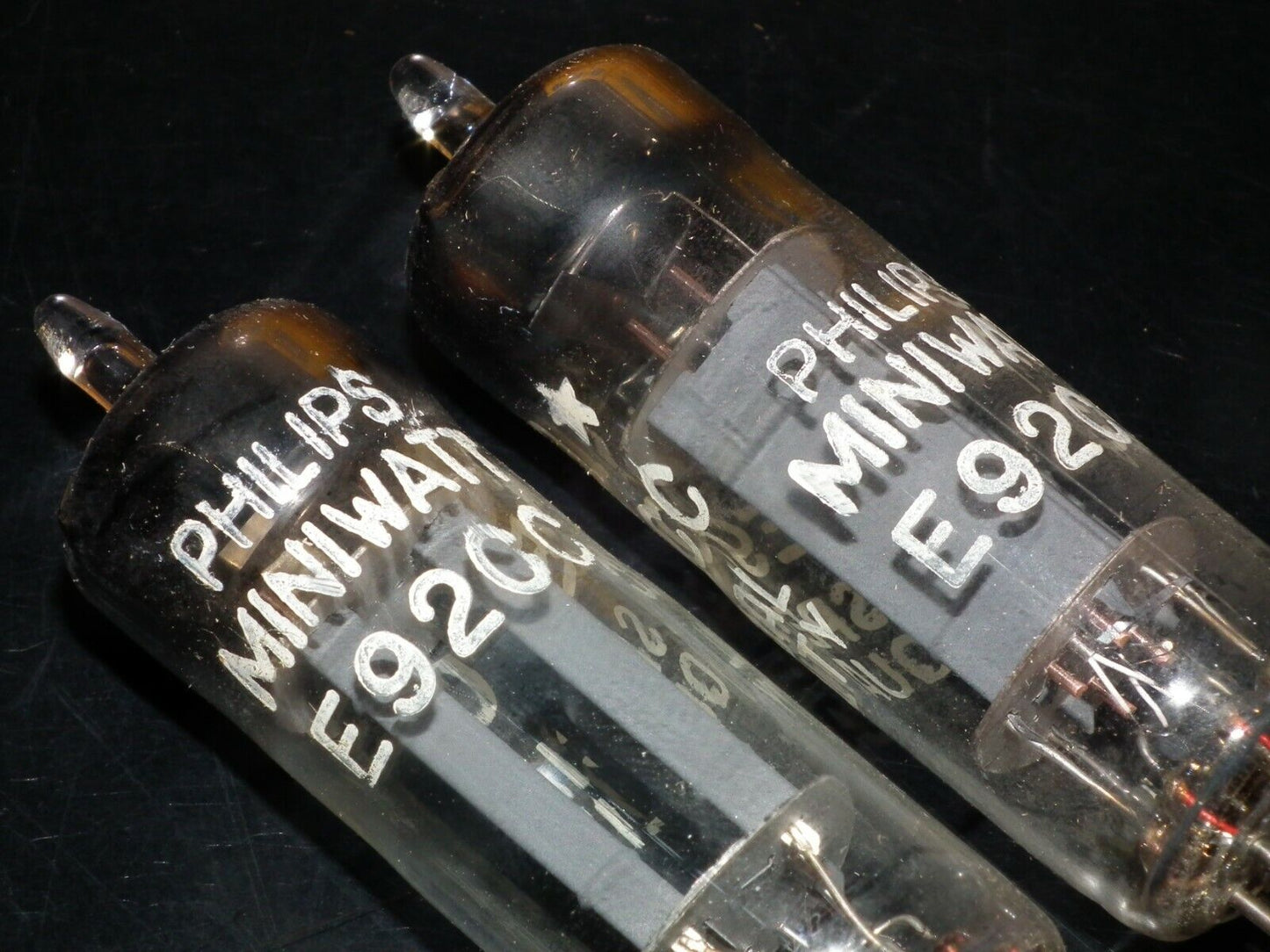 Matched pair E92CC Philips NOS NIB Ultra RARE Crossfoil D Getter Pinched Waist