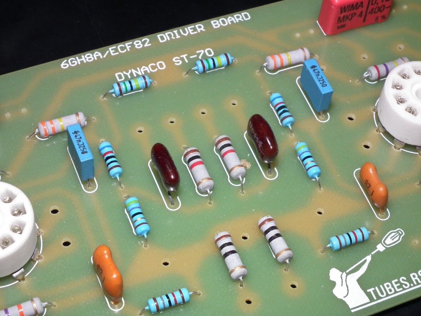 DYNACO ST-70 6GH8A / 6GH8 COMPLETE STUFFED PC-3 DRIVER BOARD (Retro Phenolic Look) WITH TUBES (NOS Platinum matched pair of 6GH8A EI Philips)