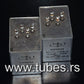 Two vintage Siemens PIO capacitors 4+4 uF 160V Klangfilm Made in W. Germany 1978