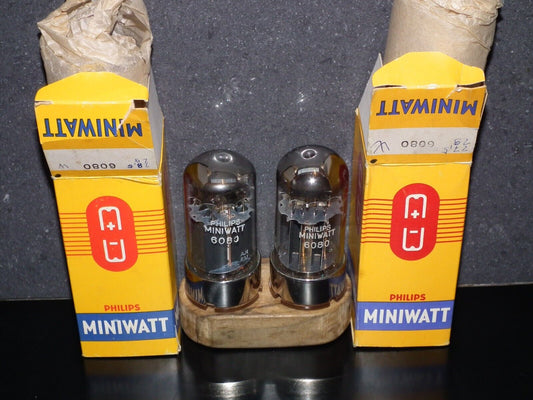 MULLARD 6080 6AS7 5998 Matched pair NOS, SPECIAL QUALITY (rebranded Philips)
