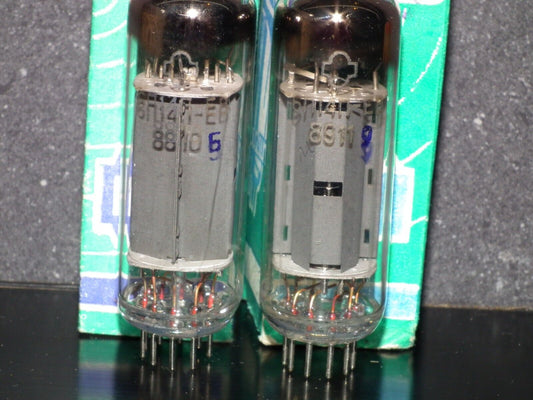 Matched Pair (2 tubes)  6P14P-EV EL84 6BQ5  Reflektor Saratov late 80s
