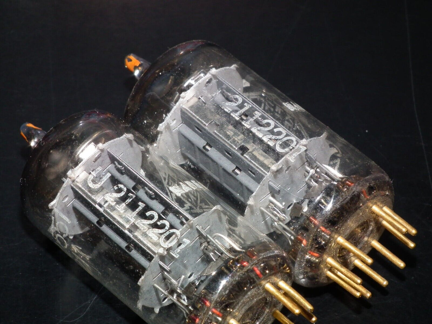 Platinum Matched Pair 6211 Telefunken ~ECC82 Tested NOS DB Gold Pins Same codes