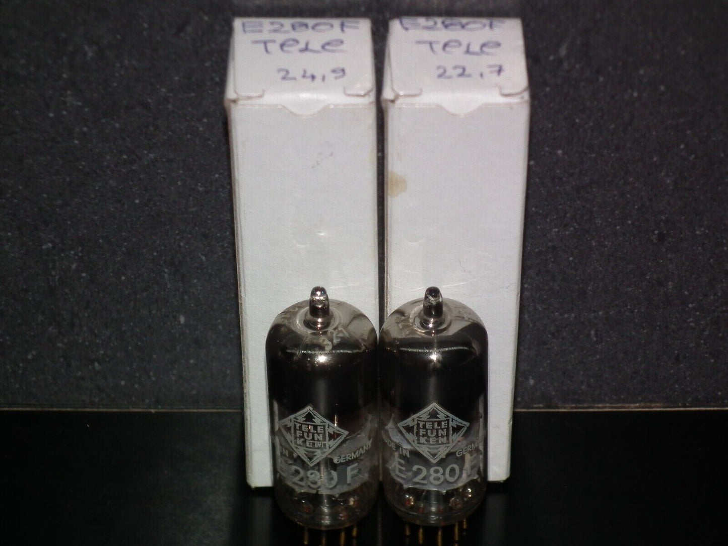 Matched Pair E280F Telefunken 7722 Used, tested NOS. Gold pins