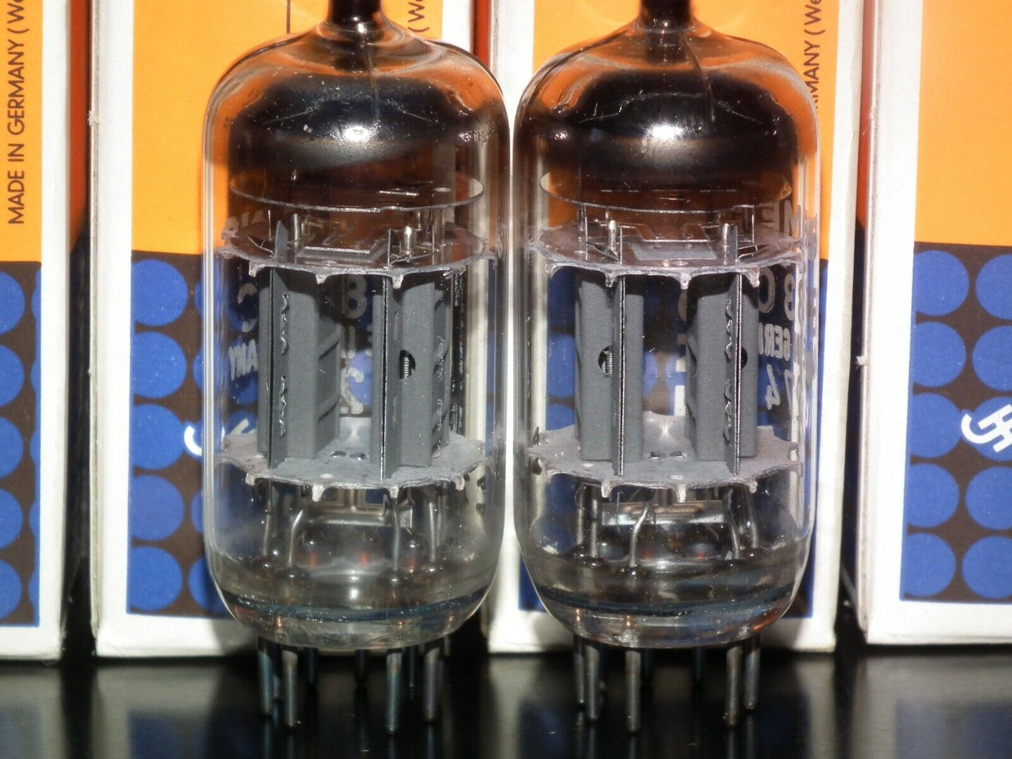 E83CC triple mica Siemens & Halske Platinum NOS Matched Pair ECC83 sub Munich