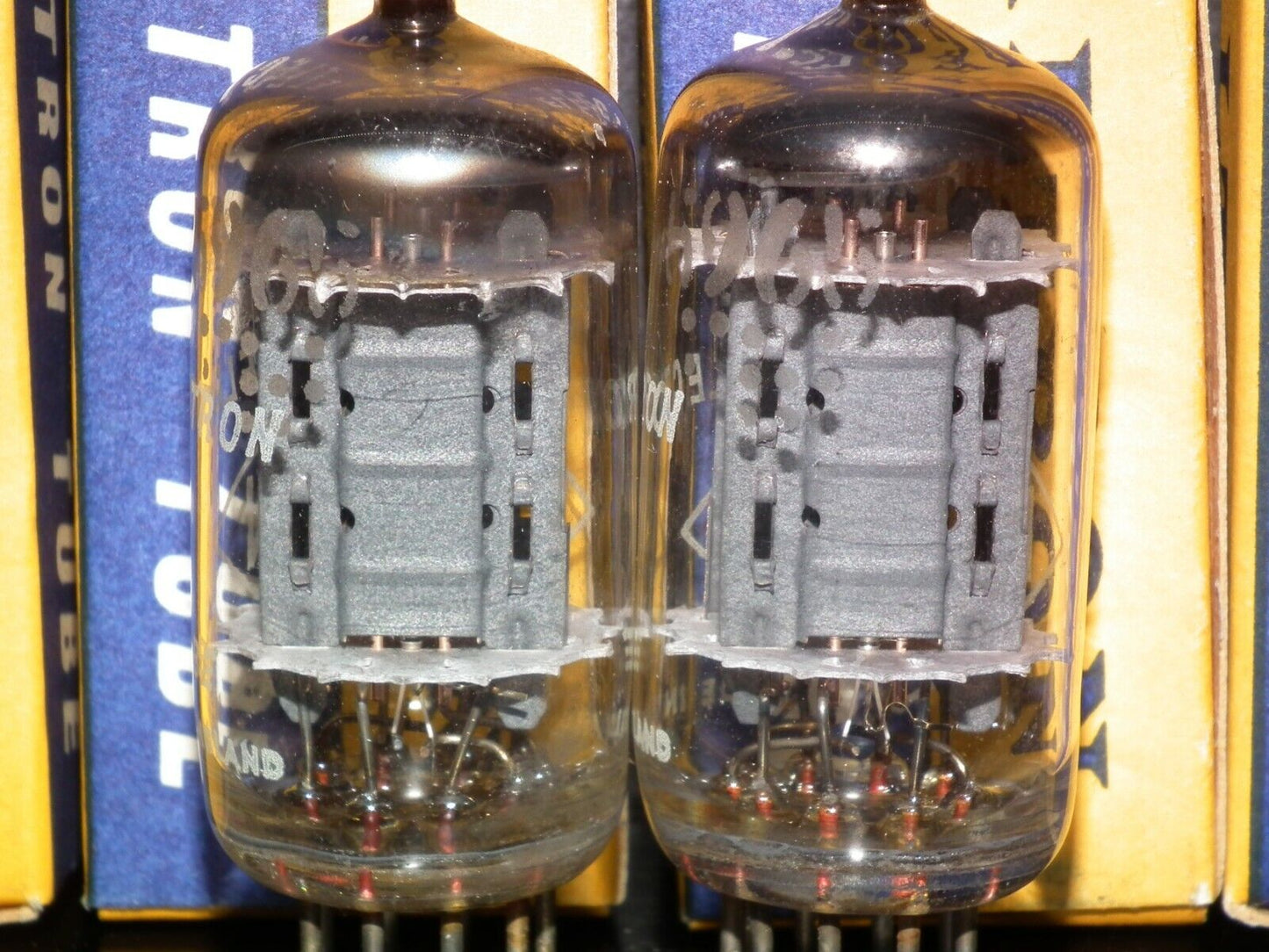 5965 Haltron E180CC 7062 NOS NIB Platinum matched pair, early 60s made in UK