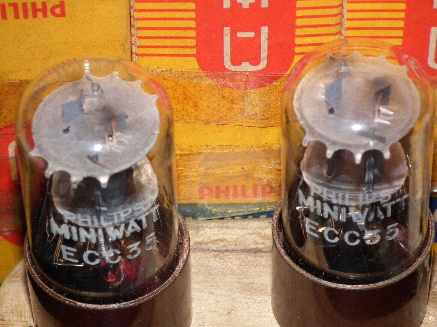 Mullard ECC35 6SL7GT NOS NIB Matched Pair Brown Base D Getter Blackburn 1958