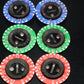 One (1 pcs) Vintage KNOB for 6mm shaft 0-24 Red Green Blue