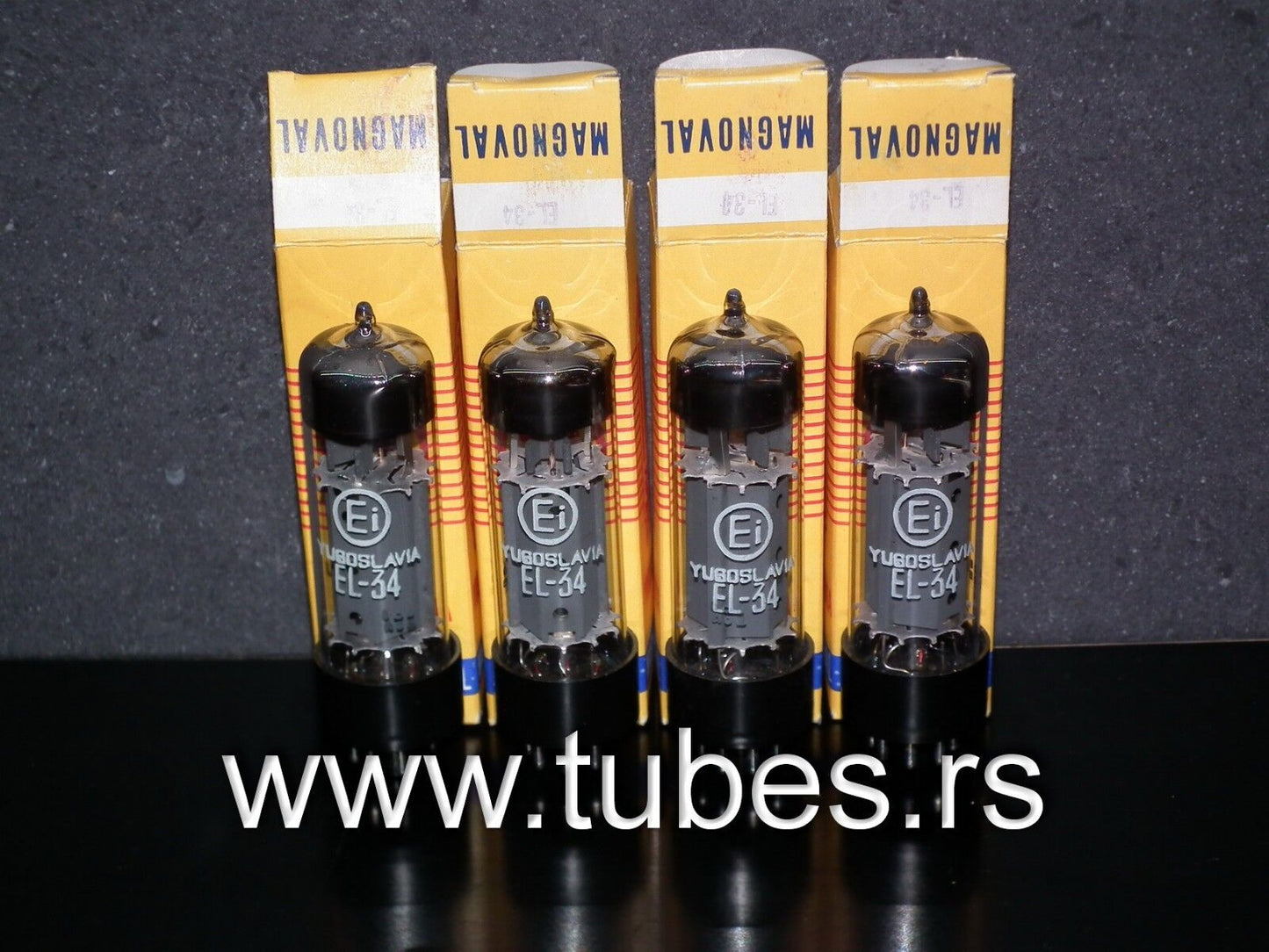 EL34 6CA7 EI Yugoslavia NOS NIB Platinum Matched Quad Philips dual OO getter