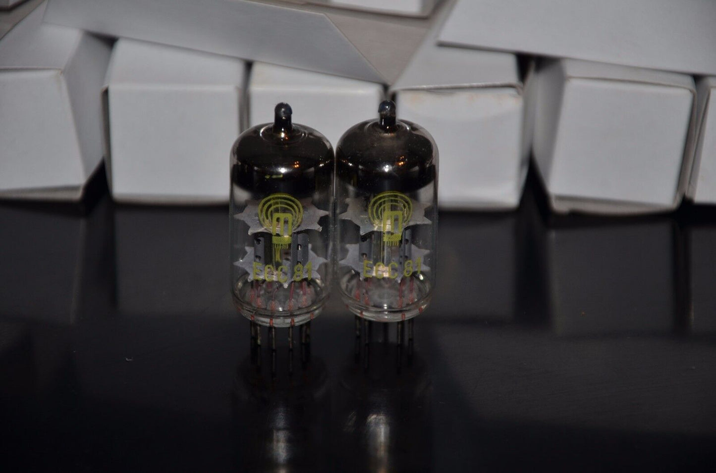 ECC81 12AT7 RFT Germany NOS Platinum Matched Pair