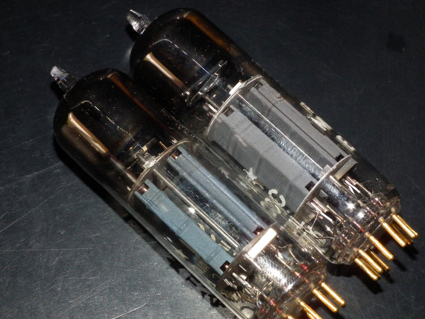 Philips E80CC 6085 Matched pair (Rare FOIL D Getter, PINCHED WAIST!) NOS NIB